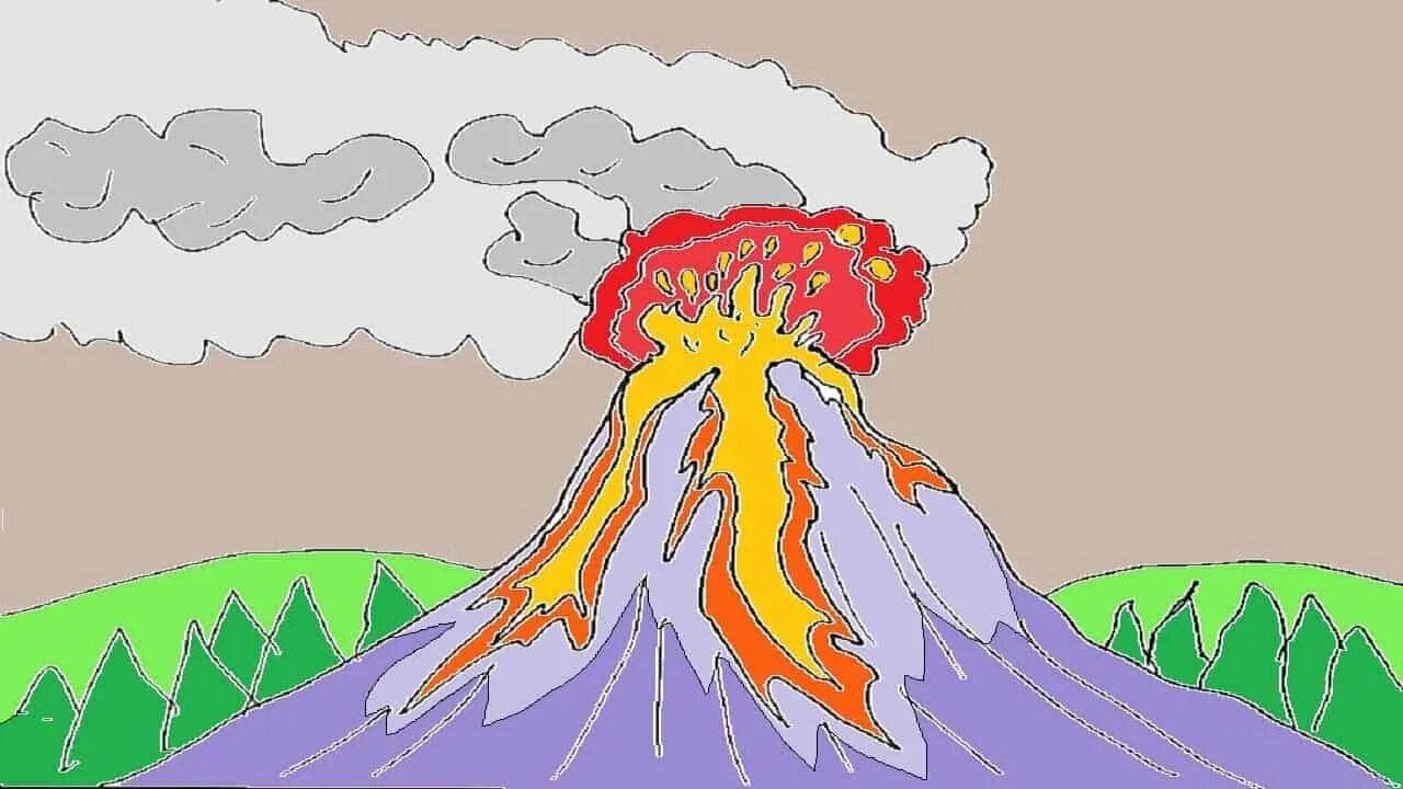 Вулкан рисунок. Извержение вулкана рисунок. Извержение вулкана для детей. Вулкан рисунок карандашом. Рисунок вулкана 5 класс