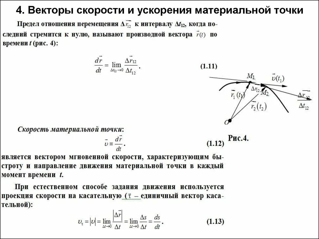 Формула скорости точки в момент времени. Средняя скорость движения материальной точки формула. Векторы перемещения скорости и ускорения. Перемещение, скорость и ускорение материальной точки.. Проекция ускорения материальной точки.