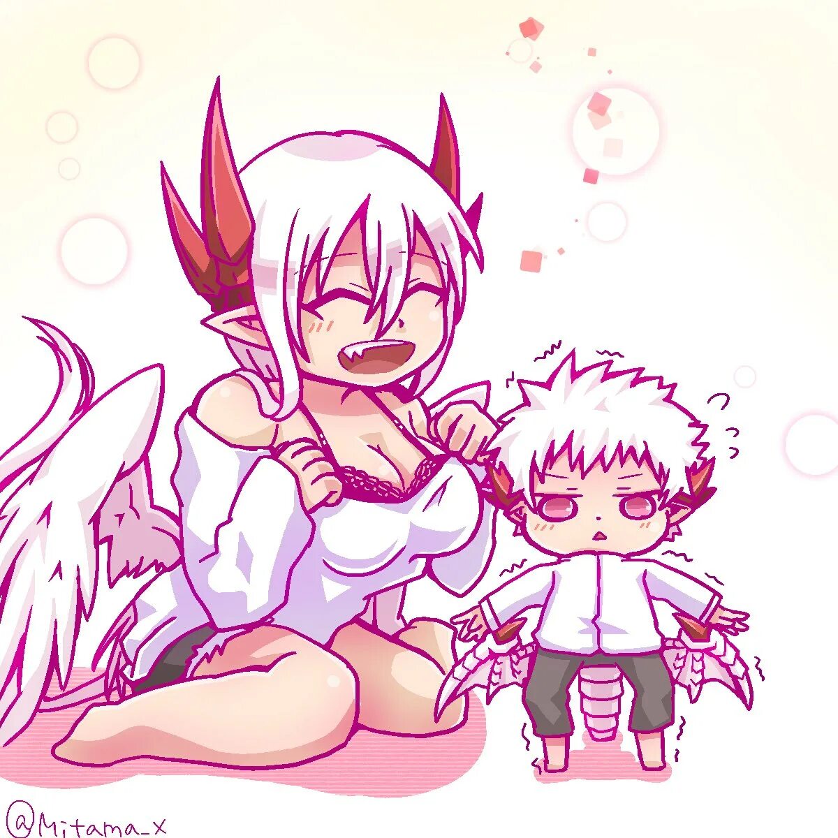 Мать-демоница милого сынишки арт. Demon mother: my son is so cute, i just can't help myself. Котоха клинок рассекающий демонов. Juugoya (zyugoya). Агарес ирума.