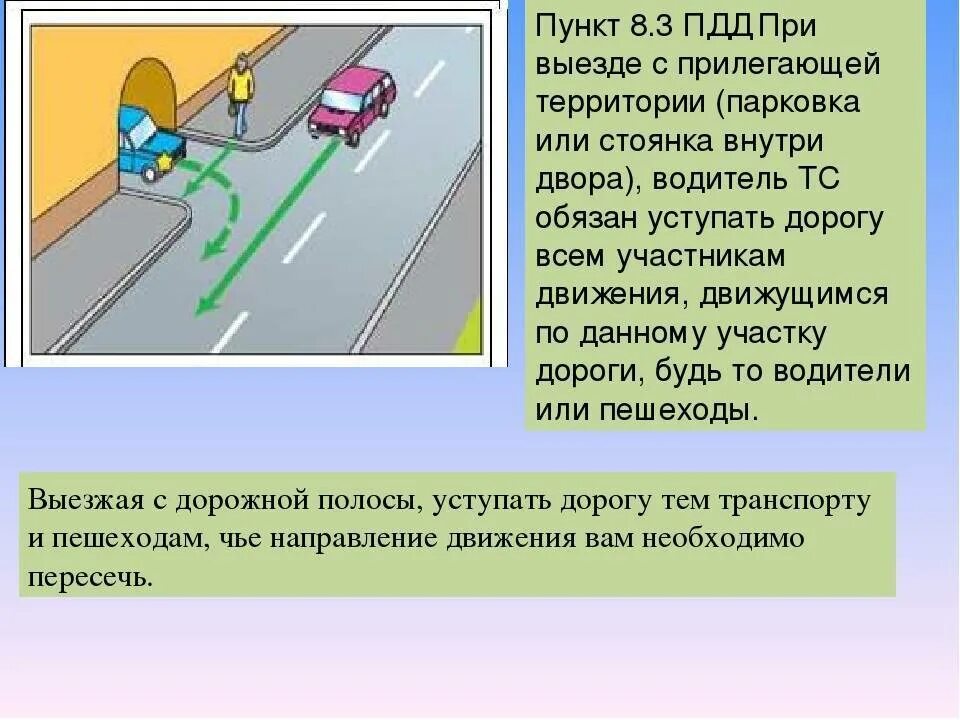 Передвижение по какой либо территории. Пункт 8.3 пдд выезд с прилегающей территории. выезд с прилегающей территории пдд. выезд с прилигающейтерритории. прилегающая территория пдд.