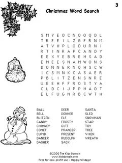 Christmas word find