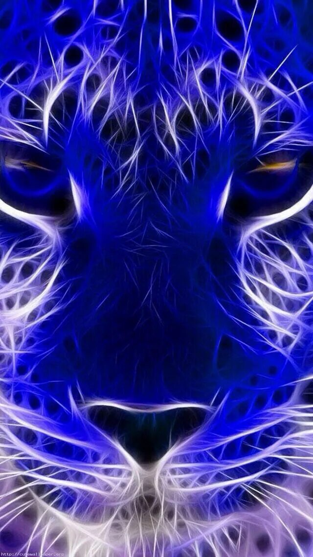 Леопард неон. Синий тигр. Синий неоновый тигр. Фрактальные животные. Аватарка на телефон 2024