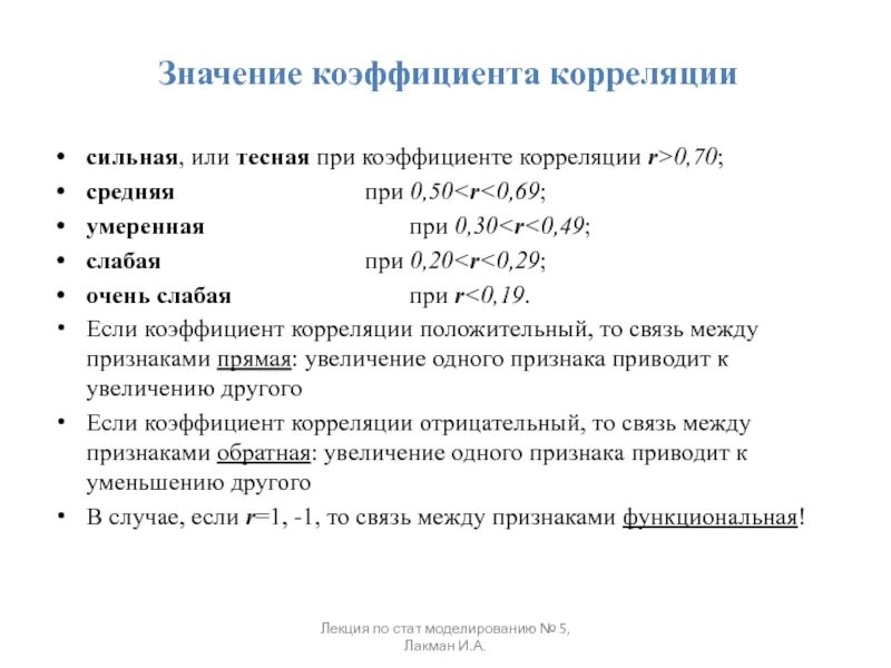 Корреляция значения зависимость