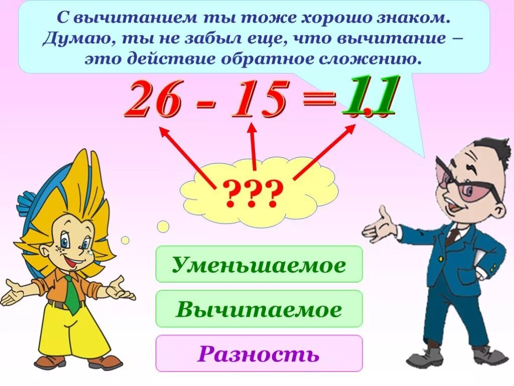 Вычитание натуральных чисел 5. Вычитание натуральных чисел. вычитаемое это в математике. действие обратное сложению. разность натуральных чисел.