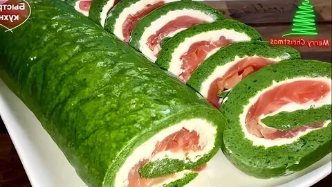 Шпинатный рулет с красной рыбой рецепт