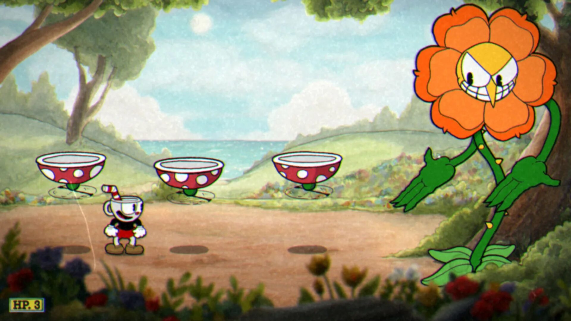 Cuphead джойстик. Капхед Кэгни гвоздика. Floral Fury Cuphead. Кнокаут капхед. Капхед босс цветок.