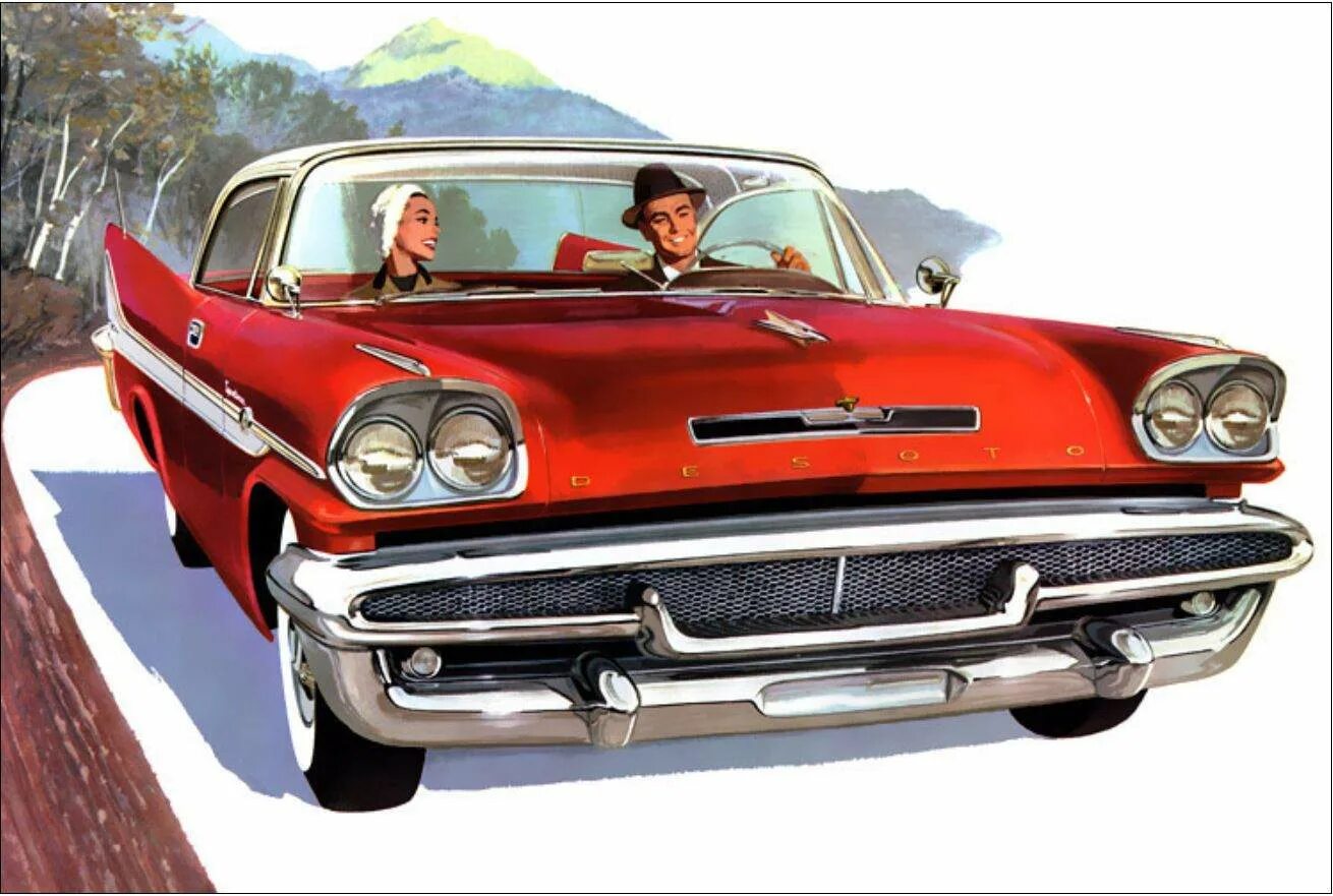 Car poster. De Soto автомобиль 1958. 1961 DESOTO. Американские авто 50е годы. Американское ретро.