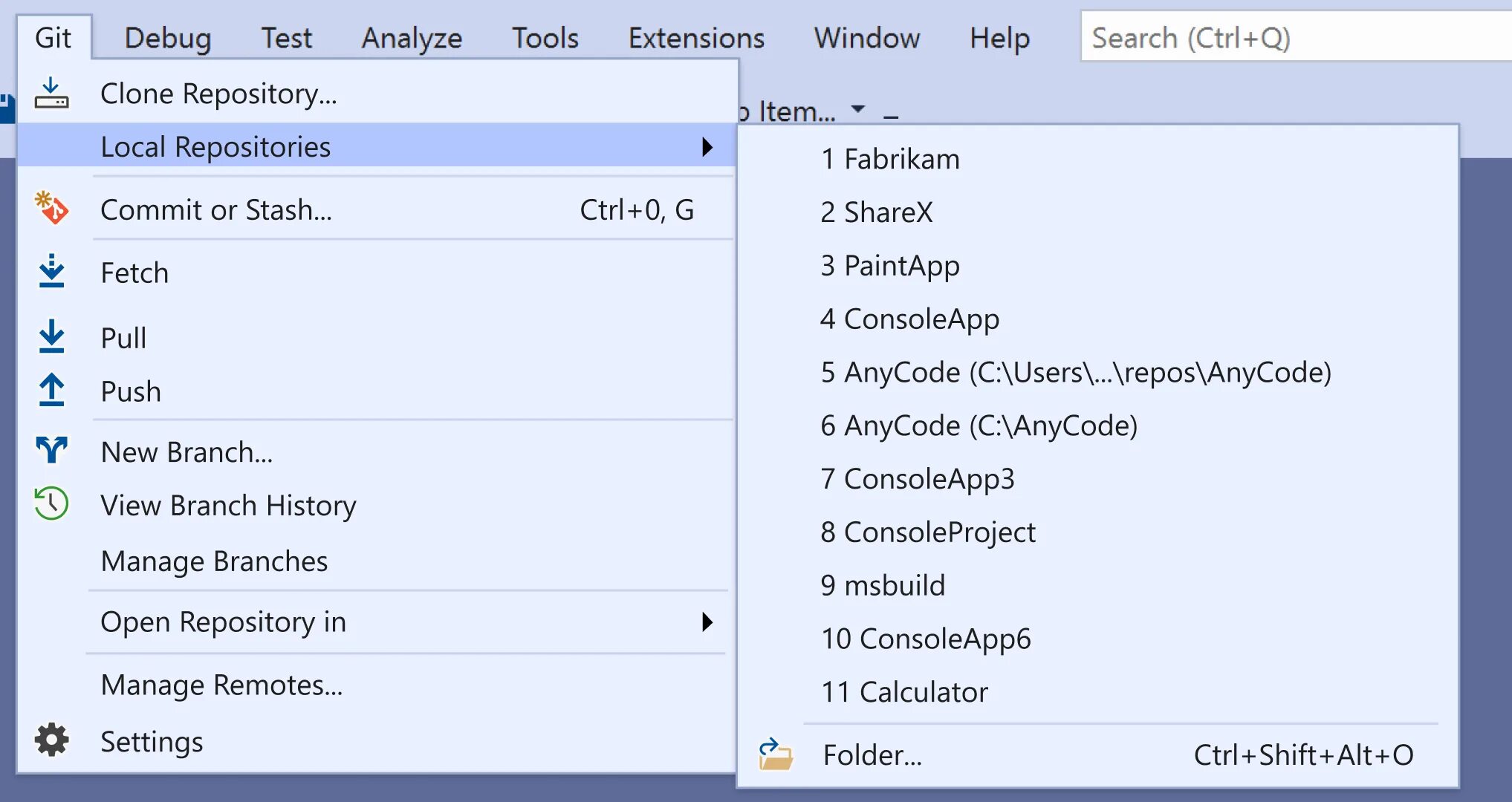 Visual studio локальный git. Контекстное меню visual studio. как создать репозиторий в git. git интерфейс. как удалить репозиторий на github.