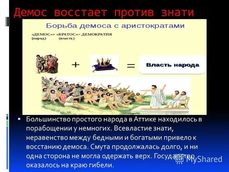 Демос восстает против знати 5 класс. Демос восстает против знати. борьба демоса против знати. сообщение демос восстаёт против знати.