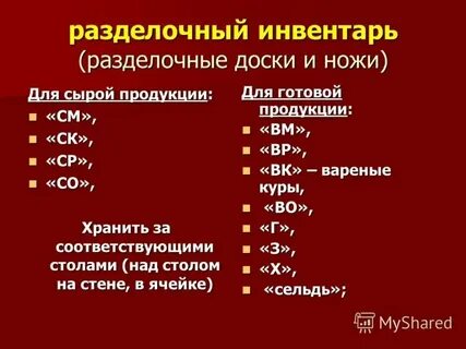 Маркировка доски для овощей