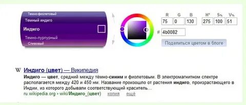 Индиго в яндексе