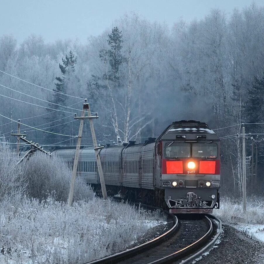 Поезд РЖД. Поезд зимой. Поезд в пути. Едем на поезде. Звук приближающегося поезда
