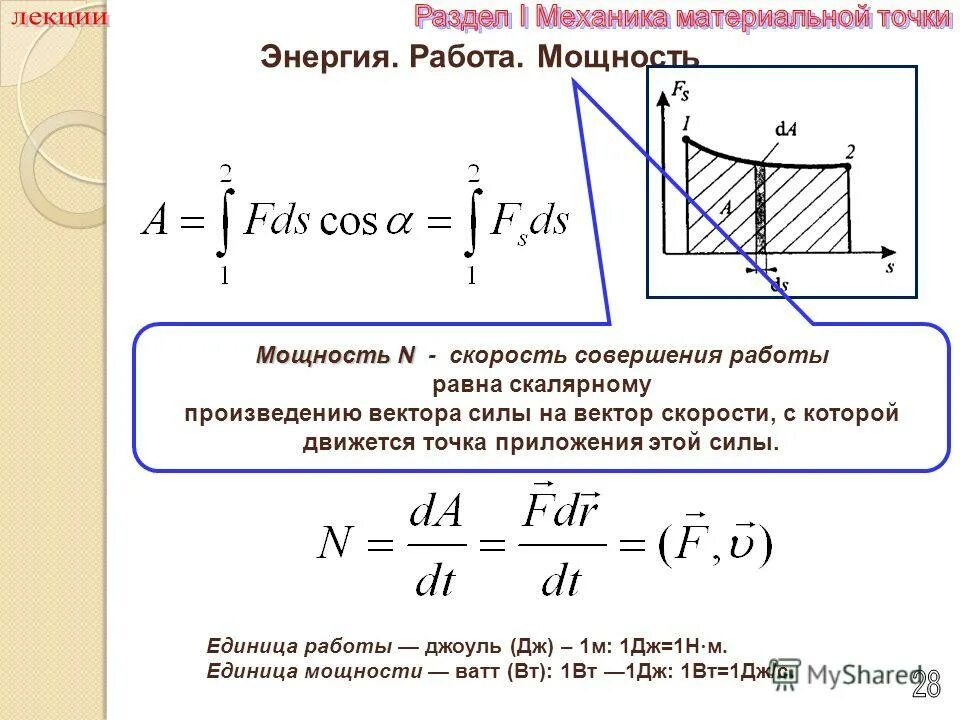 Найти среднюю скорость материальной точки. Механика материальной точки. работа равна произведению силы на скорость. работа совершаемая вектором силы. мощность равна работа на скорость.