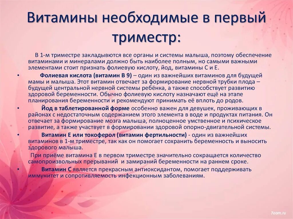 Принимать витамины во время беременности