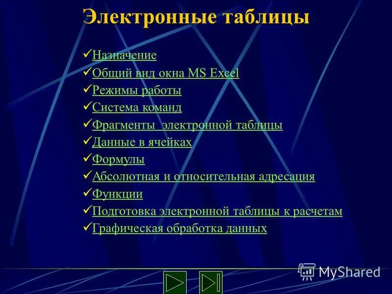 Электронные таблицы назначение и основные функции Картинки ОСНОВНОЕ НАЗНАЧЕНИЕ ТАБЛИЦ
