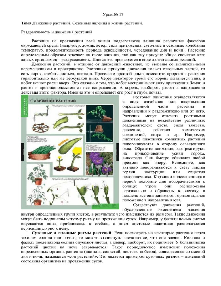 Движение растений. Движение растений задание. Ростовые движения растений. Сезонные явления в жизни растений.