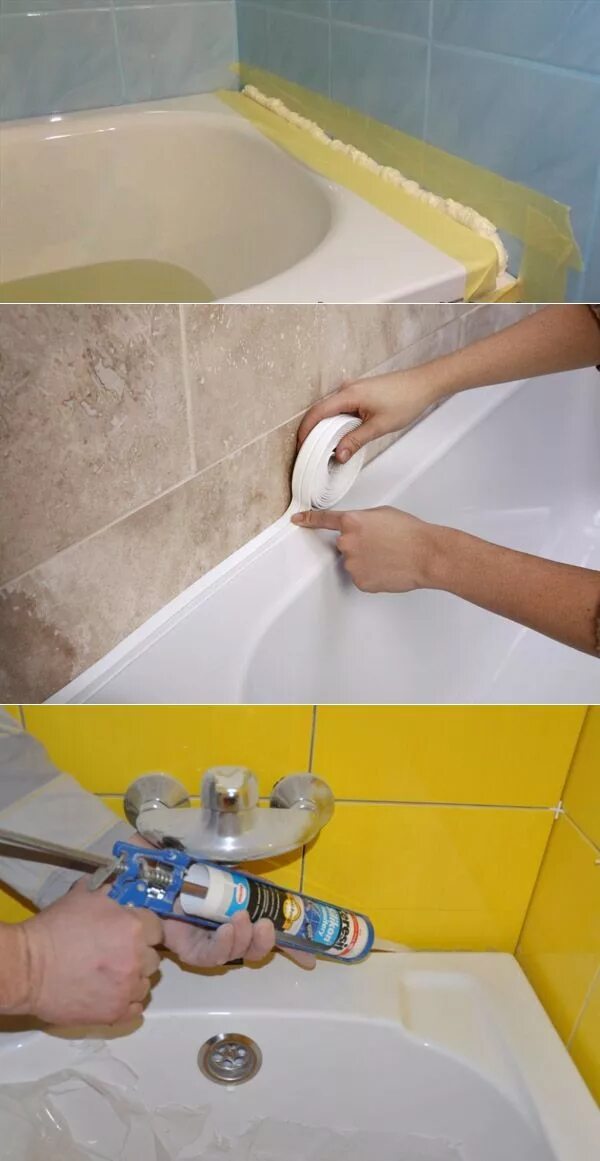 Что можно между ванной и стеной. Между ванной и стеной. Зазор между ванной и стеной. Герметизация ванны со стеной. Заделать щель между ванной и стеной.