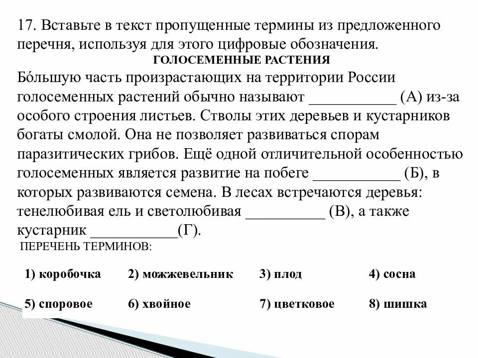 Список используемых терминов