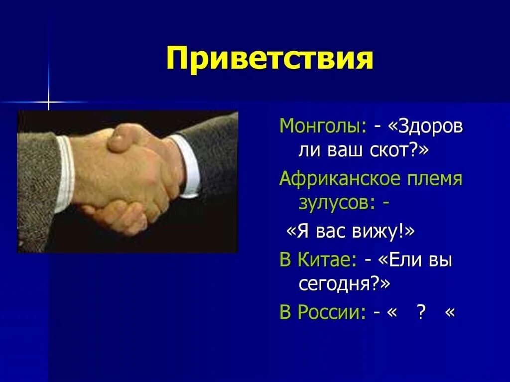 Приветствие какие слова подходят. Виды приветствий. Приветствие для презентации. Различные формы приветствия. Этикет приветствия.