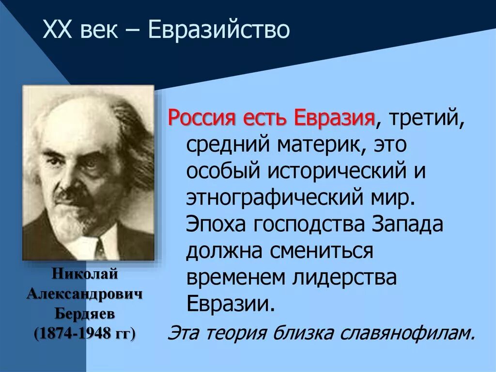 К евразийству не принадлежал