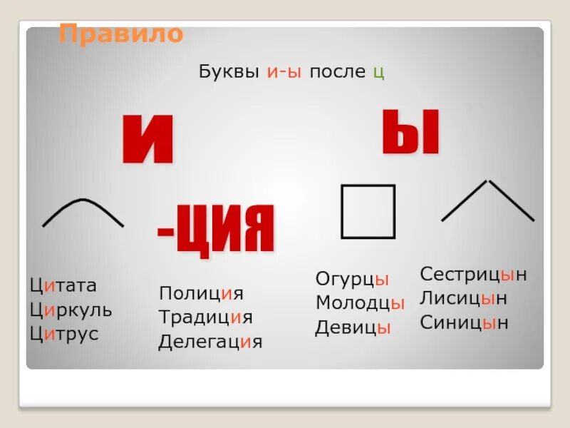 Правила 5 класс и ы