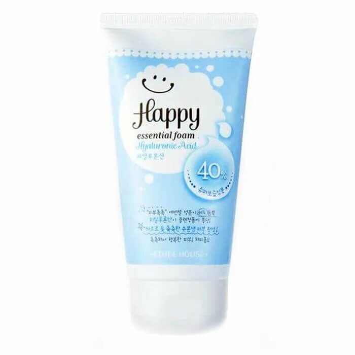 Hyaluronic foam cleansing. Etude House пенка для умывания Happy. Пенка корейская гиалуроновая. Essential Happy.