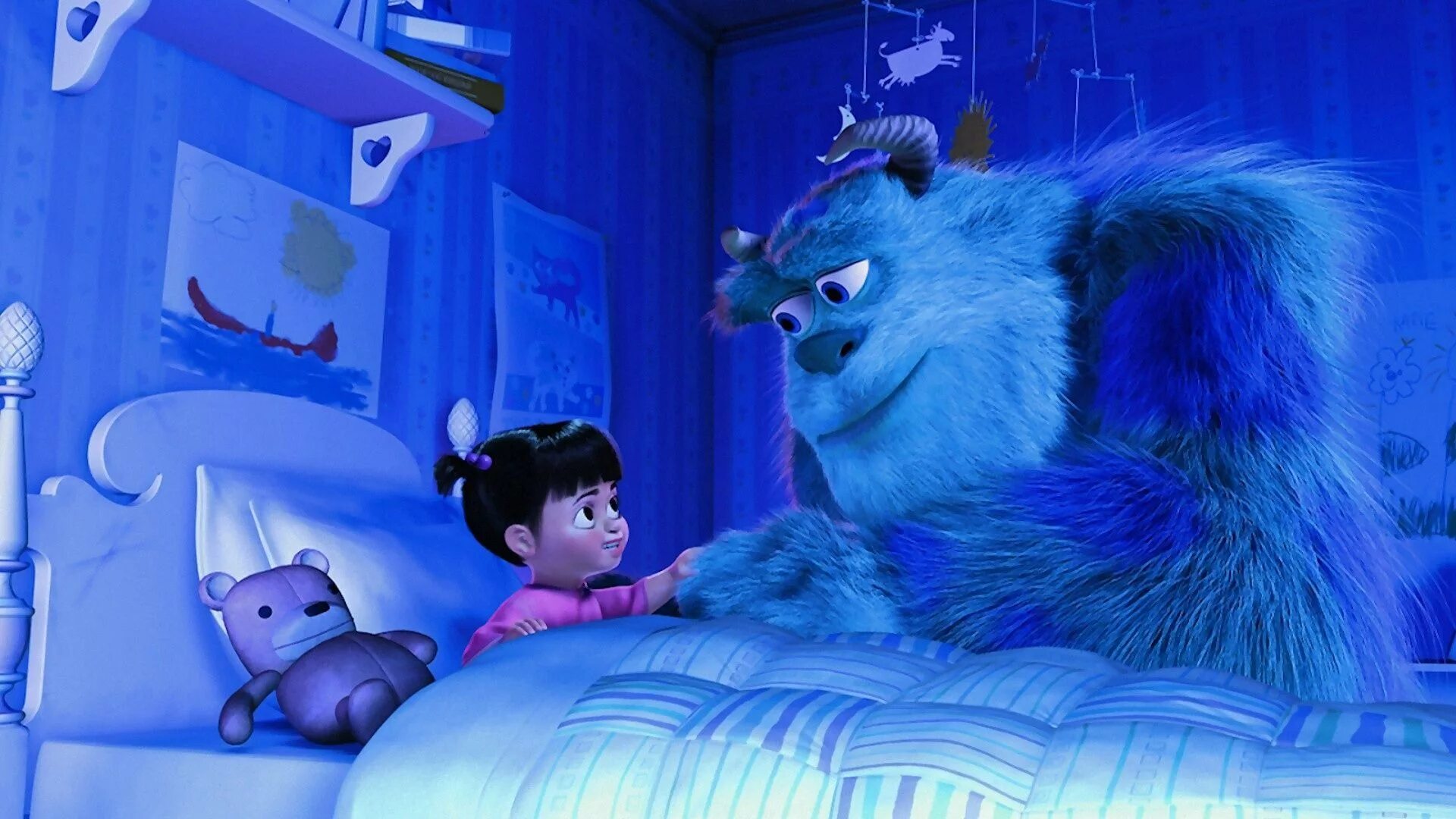 Корпорация монстров (Pixar, 2001). Корпорация монстров Салливан и девочка. Буу из мультика Корпорация монстров. Спокойно 10