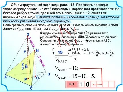 Тангенс угла в пирамиде
