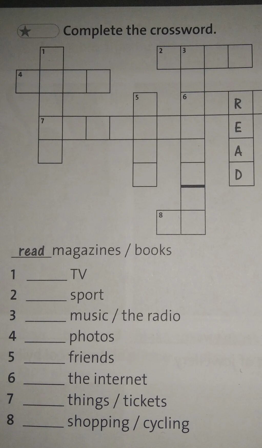 4 complete the crossword