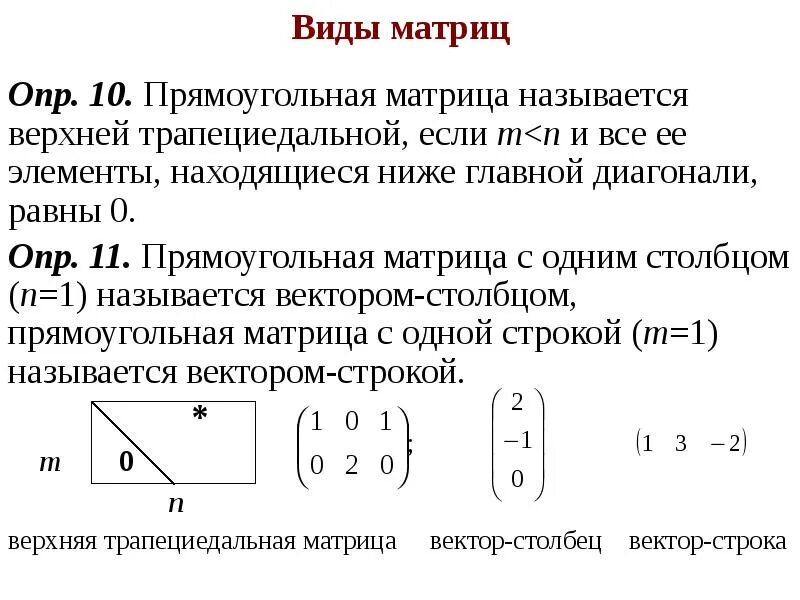 Найти диагональную матрицу. Виды матриц. Диагонали матрицы. Виды матриц прямоугольная. Главная диагональ прямоугольной матрицы.