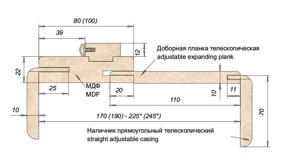 Дверной наличник размеры. Чертеж дверной коробки межкомнатной двери. Ширина дверной коробки с телескопическим наличником. Дверная коробка 70 чертеж. Толщина коробки межкомнатной телескопическая.