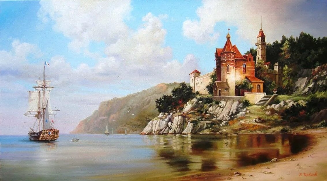 Художник нарисовал деревья море корабли. Абат-черкасов владимир. владимир абат-черкасов художник. художник абат-черкасов владимир владимирович. владимир абат черкасов картины.