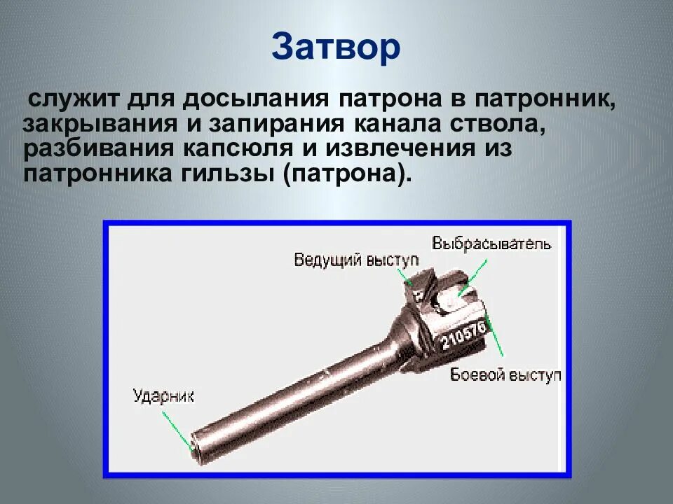 Какие функции выполняет ствол. Затворная рама с затвором АКМ. Затворная рама с газовым поршнем АК 74. Затвор рама с газовым поршнем АК 74. Затвор АК-74 служит для.