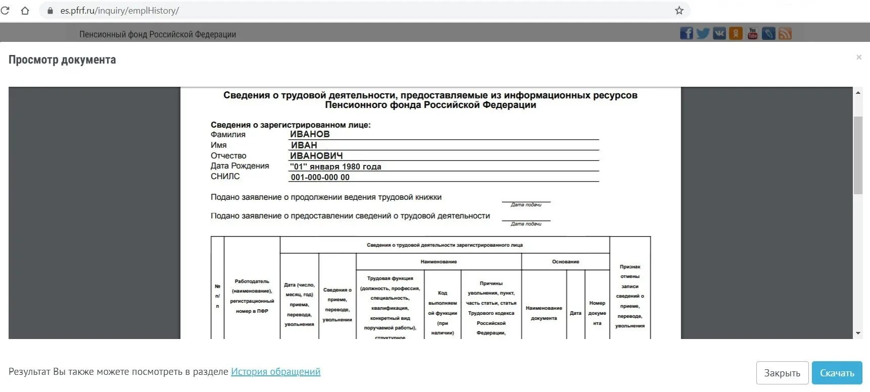 Пенсионный фонд выписка из трудовой - найдено 89 картинок