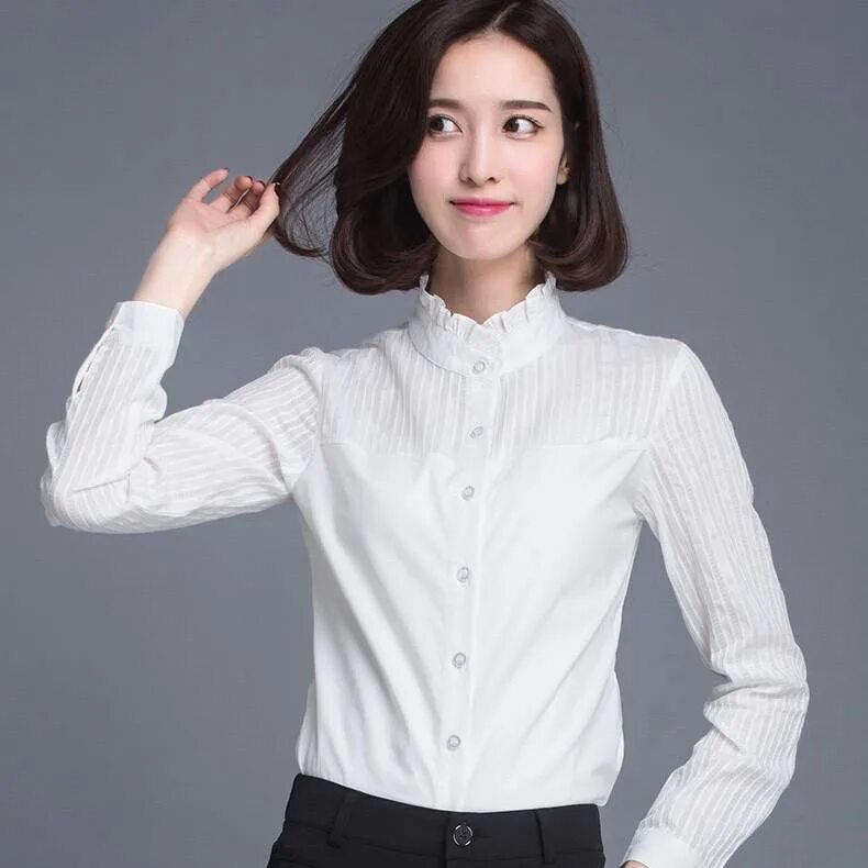 Блузка воротник стоечка. Со стойким. Рубашка женская. Со стойким. Воротник стойка.