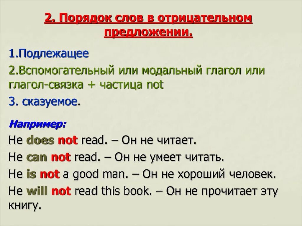 Язык составить предложение. Порядок слов в английском отрицательном предложении. Отрицательные предложения в английском языке примеры. Составление отрицательных предложений в английском. Предложения натанглиско.