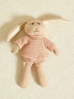 Doudou lapin tricot - rose - Kiabi - 12.00 €.