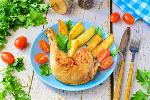 Куриные ножки с чесноком на сковороде