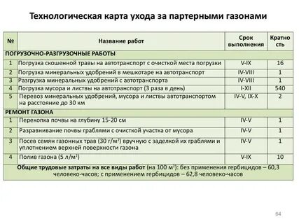 Смета газон