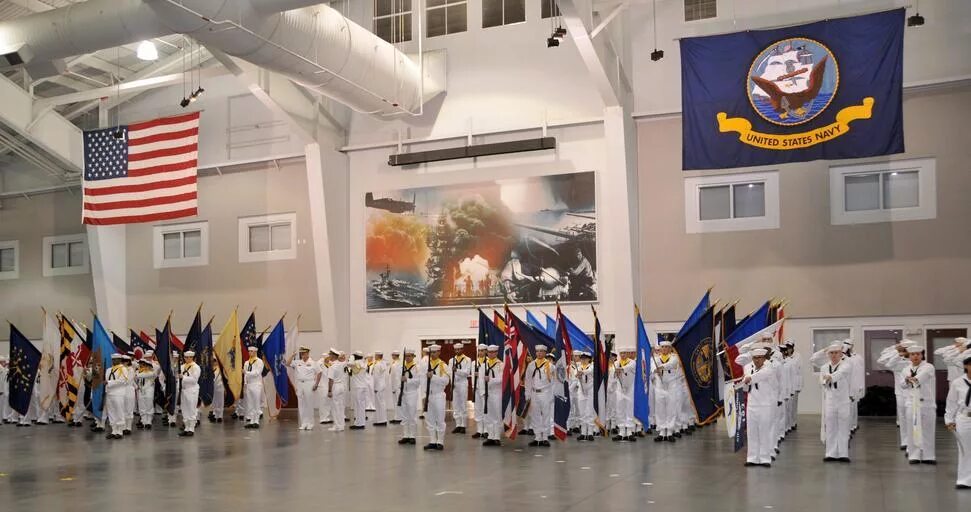 Command training. Navy recruit training command graduation.