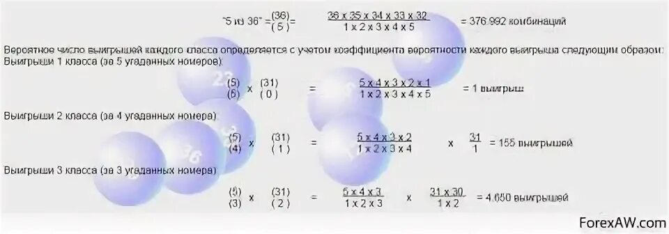 Вероятность угадать в лотерее