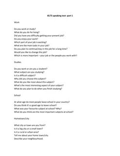 Speaking part 1