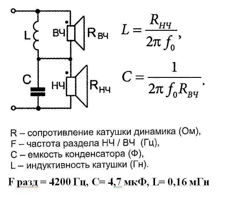 Схема кроссовера для акустики 2 полосы. Схема фильтра двухполосной акустики 6ом. Схема 2х полосной акустики. Схема двухполосной акустической колонки. Как подключить катушку индуктивности