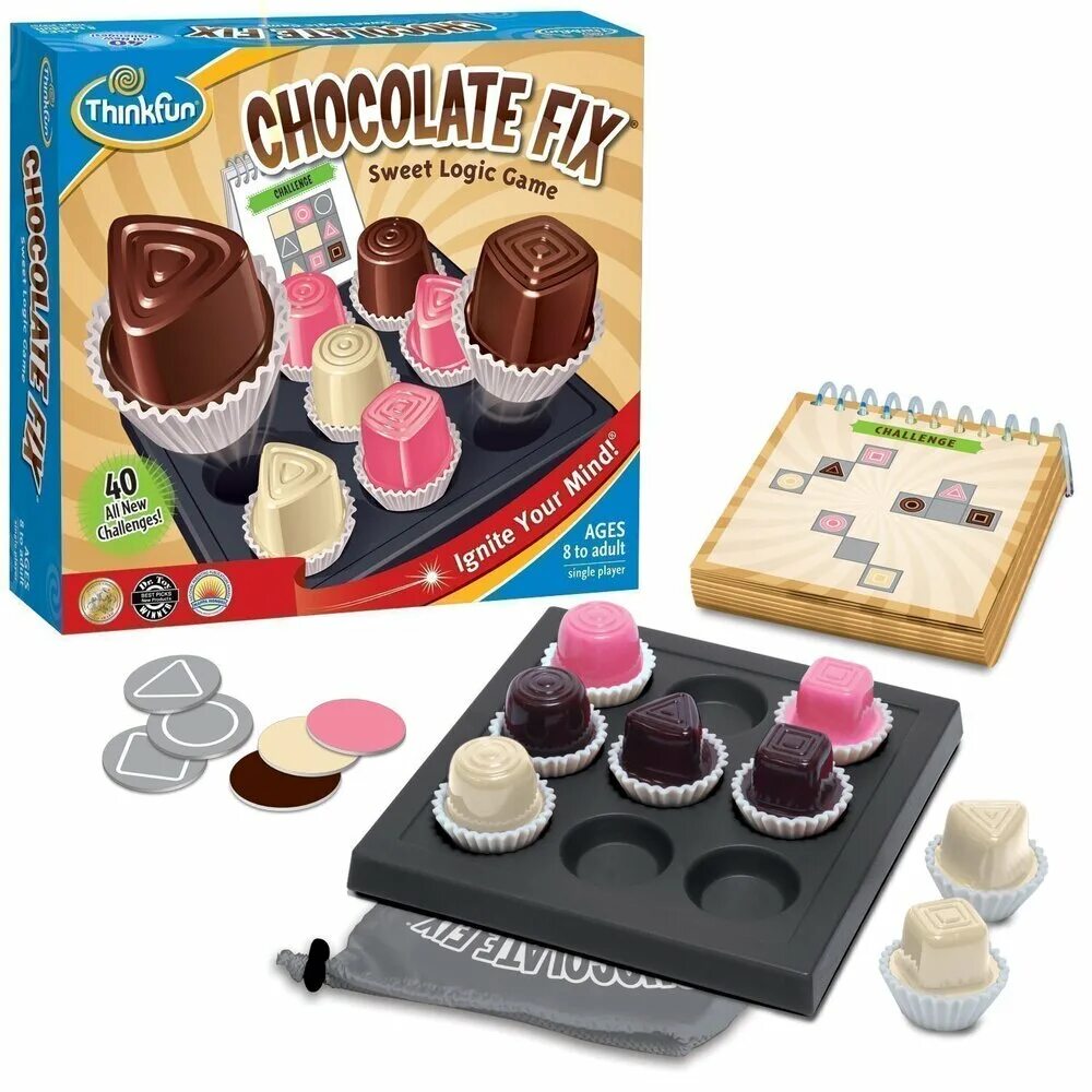 Шоколад fix алматы. Игра chocolate fix. thinkfun головоломки. thinkfun шоколадный набор. шоколадная игра головоломка.