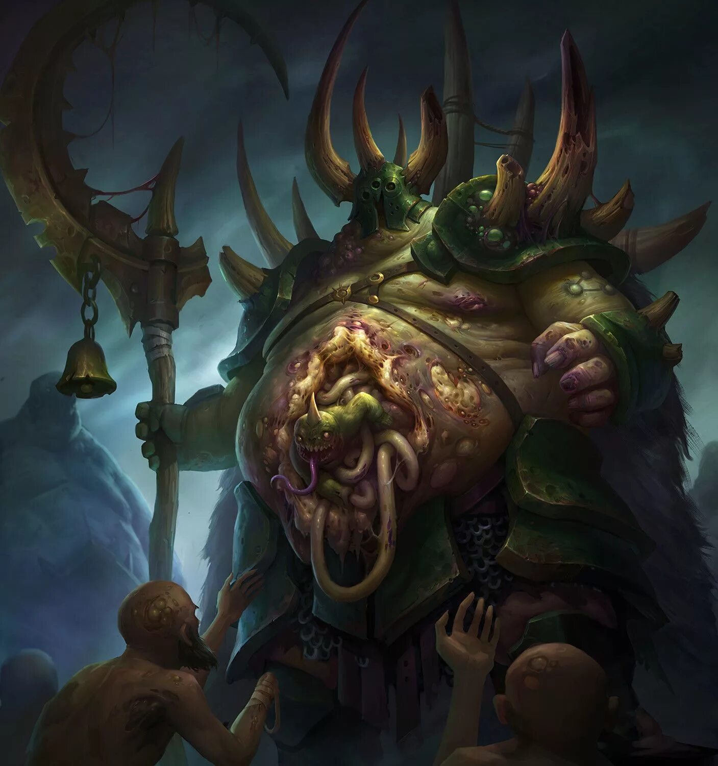 Нург вархаммер. Дедушка нургл warhammer 40000. Вархаммер 40000 демоны нургла. Нург вархаммер. Нург вархаммер.