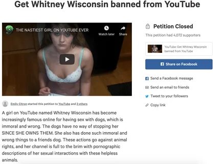 Whitney Wisconsin Banned From YouTube.