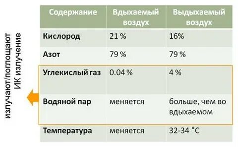 Количество азота в выдыхаемом воздухе