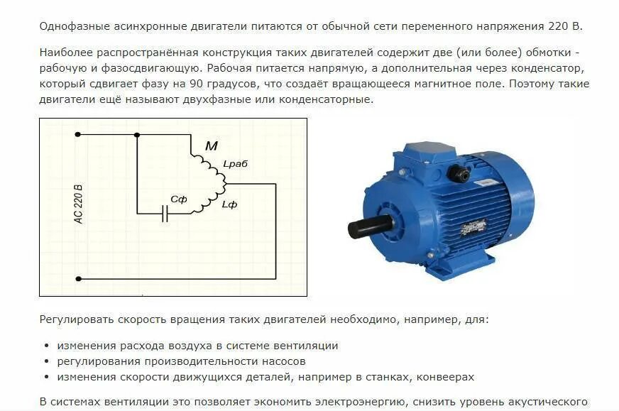 Схема асинхронного конденсаторного электродвигателя 220в. Асинхронный двигатель переменного тока, 220 вольт однофазный. Схема однофазного конденсаторного асинхронного двигателя. Устройство однофазного асинхронного электродвигателя. Направление вращения однофазного двигателя