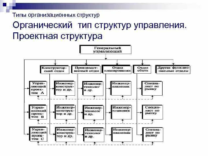 Какие типы организационных структур. Органический Тип структур управления. Органическая структура управления схема. Органический Тип структуры управления проектная.