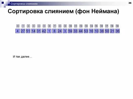 Сортировка массивов слиянием
